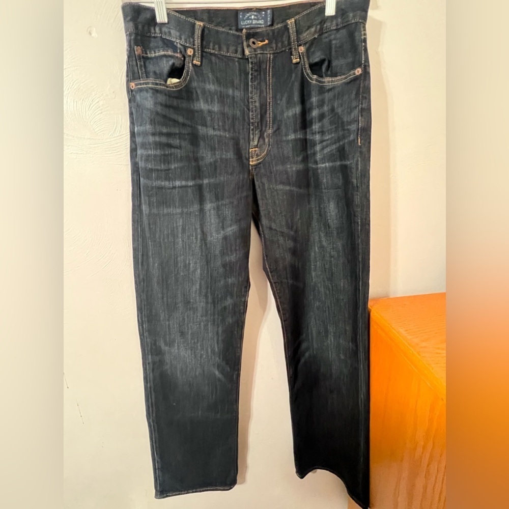 Lucky Brand 181 Relaxed Straight Jeans Men’s 34 X 34 Blue Denim Cotton
